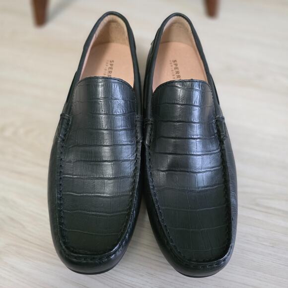 Sperry Mens Top Sider Croc Loafer Size 10M Shoes Driving Moccasin Slip On Black main image 9